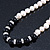 5mm - 10mm Cream Freshwater Pearl, Black Agate Stone and Crystal Rings Necklace - 45cm L - view 13