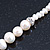 5mm - 10mm Cream Freshwater Pearl, Black Agate Stone and Crystal Rings Necklace - 45cm L - view 5