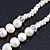 5mm - 10mm Cream Freshwater Pearl, Black Agate Stone and Crystal Rings Necklace - 45cm L - view 6