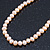6-7mm Pale Pink Semi-Round Freshwater Pearl Necklace In Silver Tone - 43cm L - view 12