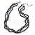 7mm Black/ Grey Rice Freshwater Pearl, 3 Strand Twisted Necklace - 41cm L/ 5cm Ext