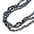 7mm Black/ Grey Rice Freshwater Pearl, 3 Strand Twisted Necklace - 41cm L/ 5cm Ext - view 6