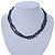 7mm Black/ Grey Rice Freshwater Pearl, 3 Strand Twisted Necklace - 41cm L/ 5cm Ext - view 7