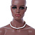 12mm Light Cream Ringed Freshwater Pearl Necklace In Silver Tone - 41cm L/ 6cm Ext - view 9