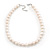 12mm Light Cream Ringed Freshwater Pearl Necklace In Silver Tone - 41cm L/ 6cm Ext - view 7