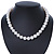 12mm Light Cream Ringed Freshwater Pearl Necklace In Silver Tone - 41cm L/ 6cm Ext - view 3