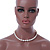 12mm Rice Shaped White Freshwater Pearl Necklace In Silver Tone - 41cm L/ 6cm Ext - view 6