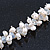 7-8mm White Baroque Freshwater Pearl, Transparent Crystal Bead Cluster Necklace - 42cm L/ 4cm Ext - view 4
