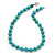 12mm Turquoise Bead Necklace With Spring Ring Closure - 47cm L