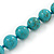 12mm Turquoise Bead Necklace With Spring Ring Closure - 47cm L - view 5