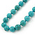 12mm Turquoise Bead Necklace With Spring Ring Closure - 47cm L - view 6