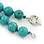 12mm Turquoise Bead Necklace With Spring Ring Closure - 47cm L - view 4