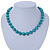 12mm Turquoise Bead Necklace With Spring Ring Closure - 47cm L - view 3