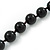 12mm Black Agate Round Semi-Precious Stone Necklace With Spring Ring Clasp - 46cm L - view 5