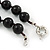 12mm Black Agate Round Semi-Precious Stone Necklace With Spring Ring Clasp - 46cm L - view 4