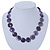 20mm Coin Amethyst Stone Necklace With Spring Ring Clasp - 46cm L - view 5