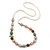 Multicoloured Shell Pearls with Crystal Glass Beads Long Necklace - 80cm L - view 8
