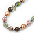 Multicoloured Shell Pearls with Crystal Glass Beads Long Necklace - 80cm L - view 4