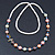 Multicoloured Shell Pearls with Crystal Glass Beads Long Necklace - 80cm L - view 9