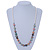 Multicoloured Shell Pearls with Crystal Glass Beads Long Necklace - 80cm L - view 3