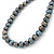 10mm Grey Oval Freshwater Pearl Necklace In Silver Tone - 41cm L/ 6cm Ext - view 7