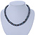 10mm Grey Oval Freshwater Pearl Necklace In Silver Tone - 41cm L/ 6cm Ext - view 4