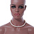 9mm Ringed White Freshwater Pearl With Crystal Rings Necklace In Silver Tone - 43cm L - view 8