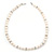 9mm Ringed White Freshwater Pearl With Crystal Rings Necklace In Silver Tone - 43cm L - view 9