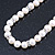 9mm Ringed White Freshwater Pearl With Crystal Rings Necklace In Silver Tone - 43cm L - view 11