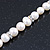 9mm Ringed White Freshwater Pearl With Crystal Rings Necklace In Silver Tone - 43cm L - view 7