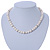 9mm Ringed White Freshwater Pearl With Crystal Rings Necklace In Silver Tone - 43cm L - view 12