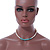 7mm Off Round Cream Freshwater Pearl, Turquoise Stone and Crystal Rings Necklace - 38cm L/ 6cm Ext - view 4