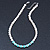 7mm Off Round Cream Freshwater Pearl, Turquoise Stone and Crystal Rings Necklace - 38cm L/ 6cm Ext - view 2