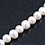 7mm Off Round Cream Freshwater Pearl, Turquoise Stone and Crystal Rings Necklace - 38cm L/ 6cm Ext - view 13