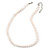 8mm Light Cream Oval Freshwater Pearl Necklace In Silver Tone - 42cm L/ 6cm Ext - view 7