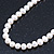 8mm Light Cream Oval Freshwater Pearl Necklace In Silver Tone - 42cm L/ 6cm Ext - view 2