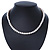 8mm Light Cream Oval Freshwater Pearl Necklace In Silver Tone - 42cm L/ 6cm Ext - view 6
