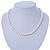 8mm Light Cream Oval Freshwater Pearl Necklace In Silver Tone - 42cm L/ 6cm Ext - view 11
