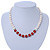 5mm - 10mm Cream Freshwater Pearl, Carnelian Stone and Crystal Rings Necklace - 45cm L - view 4