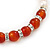 5mm - 10mm Cream Freshwater Pearl, Carnelian Stone and Crystal Rings Necklace - 45cm L - view 10