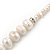 5mm - 10mm Cream Freshwater Pearl, Carnelian Stone and Crystal Rings Necklace - 45cm L - view 11