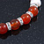 5mm - 10mm Cream Freshwater Pearl, Carnelian Stone and Crystal Rings Necklace - 45cm L - view 5