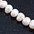 5mm - 10mm Cream Freshwater Pearl, Carnelian Stone and Crystal Rings Necklace - 45cm L - view 13