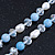 Freshwater Pearls, Light Blue Agate Stone and Transparent Crystal Bead Long Necklace - 80cm L - view 4