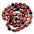 Burgundy Baroque Shape Freshwater Pearl, Black Glass Bead Necklace - 80cm L - view 2
