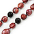 Burgundy Baroque Shape Freshwater Pearl, Black Glass Bead Necklace - 80cm L - view 4