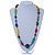 Long Multicoloured Ceramic Bead Necklace - 78cm L/ 7cm Ext - view 3
