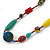 Long Multicoloured Ceramic Bead Necklace - 78cm L/ 7cm Ext - view 2