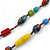 Long Multicoloured Ceramic Bead Necklace - 78cm L/ 7cm Ext - view 5