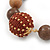 Long Chunky Brown Wood Bead Necklace With Cotton Cords - 80cm L - view 4